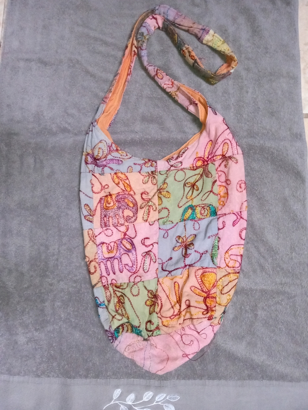 Patchwork Pastel Hobo Bag - Multicolor